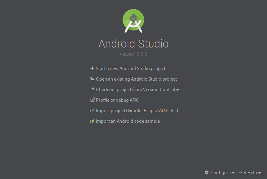 Início Android Studio