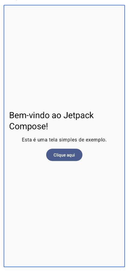 Tela com texto centralizado